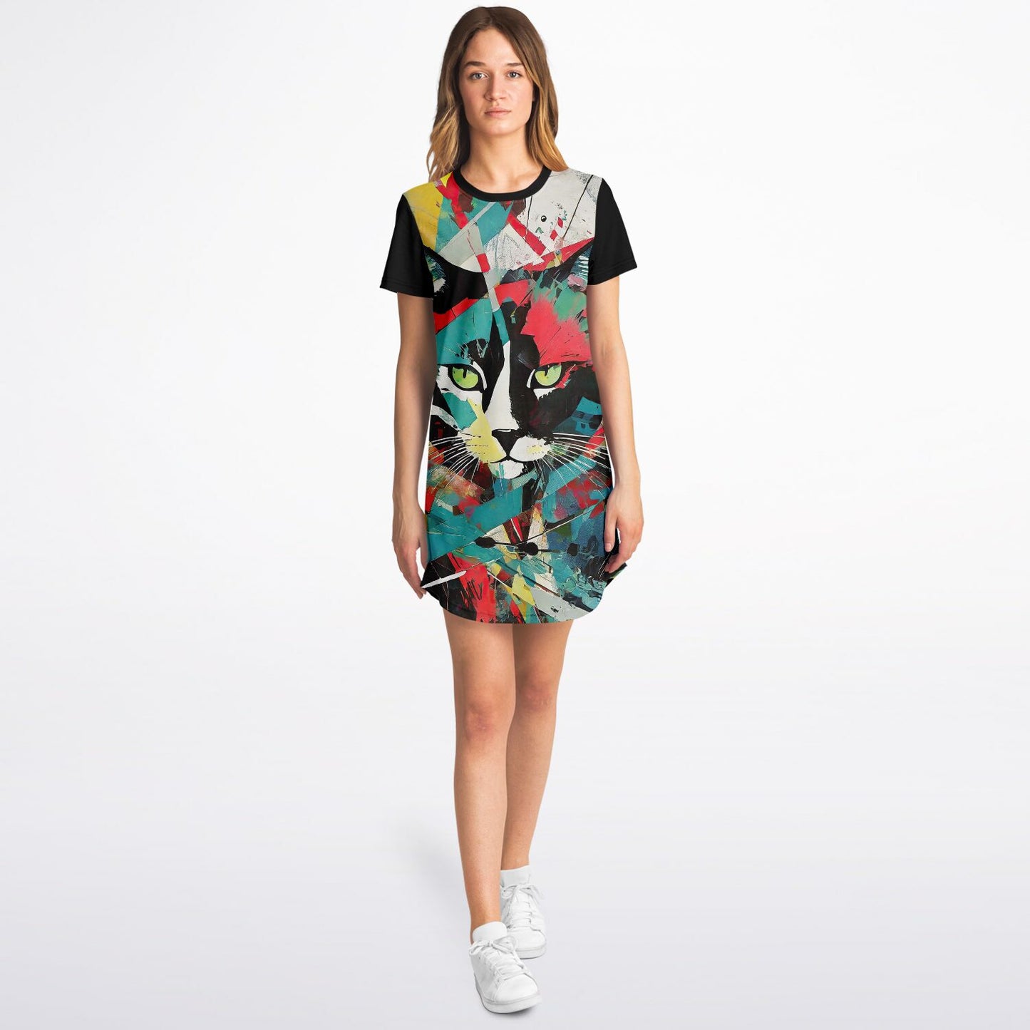 Urban Whiskers T-Shirt Dress - Bold Colors, Bold Style