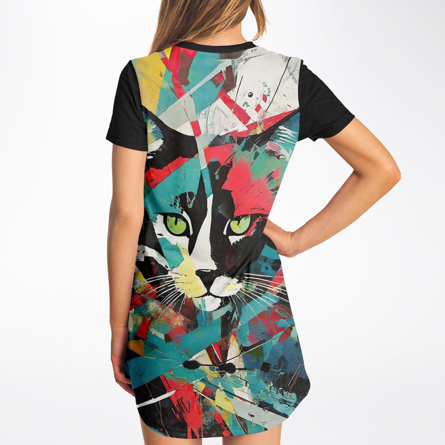 Urban Whiskers T-Shirt Dress - Bold Colors, Bold Style