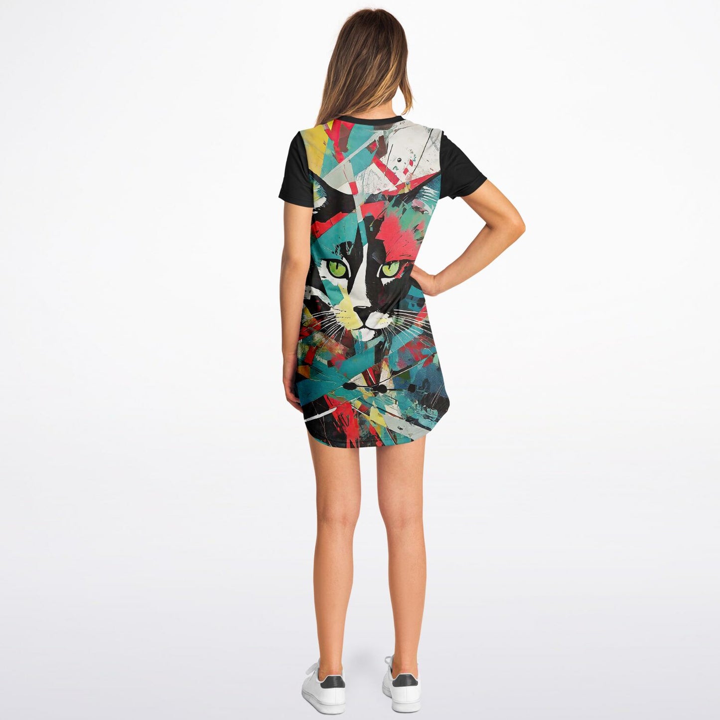 Urban Whiskers T-Shirt Dress - Bold Colors, Bold Style