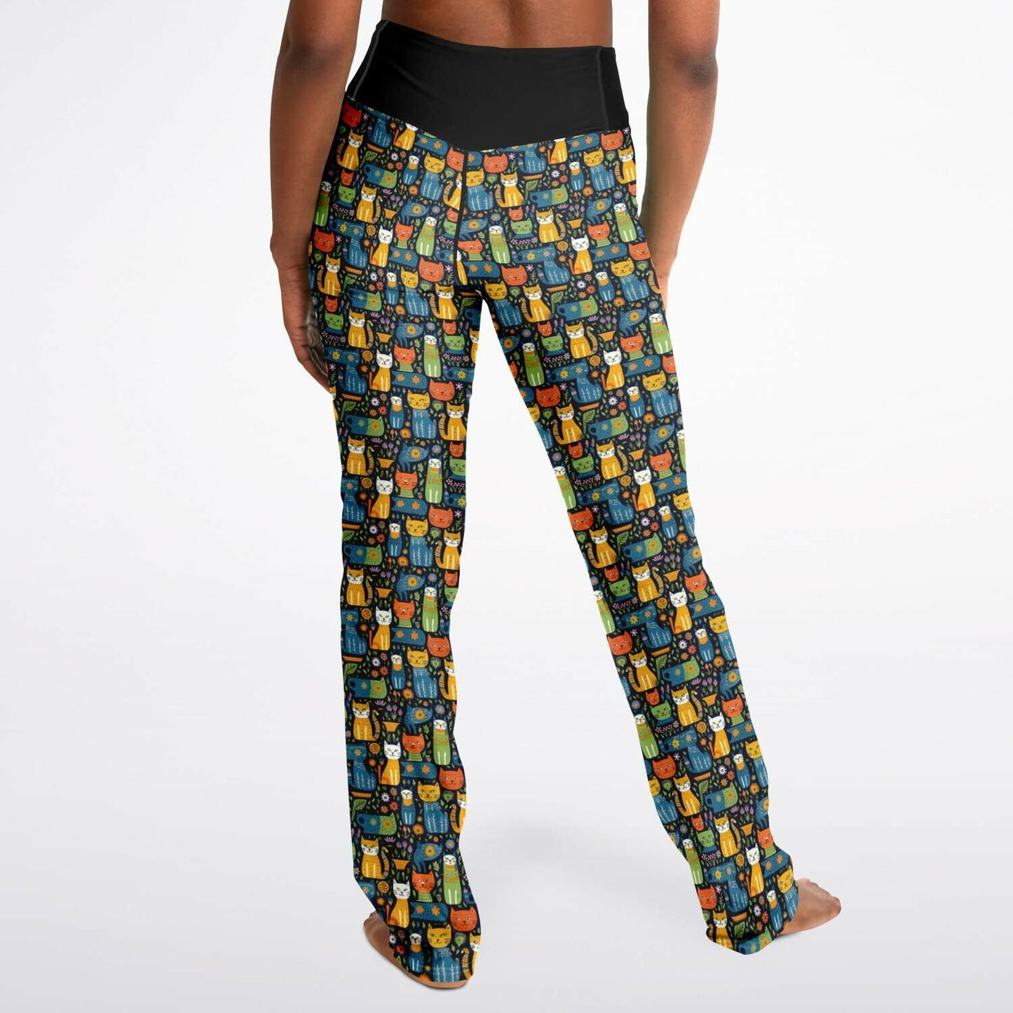 Colorful Cat Pattern Yoga Pants - Whimsical, Stylish, and Ultra-Comfortable Leggings for Cat Lovers