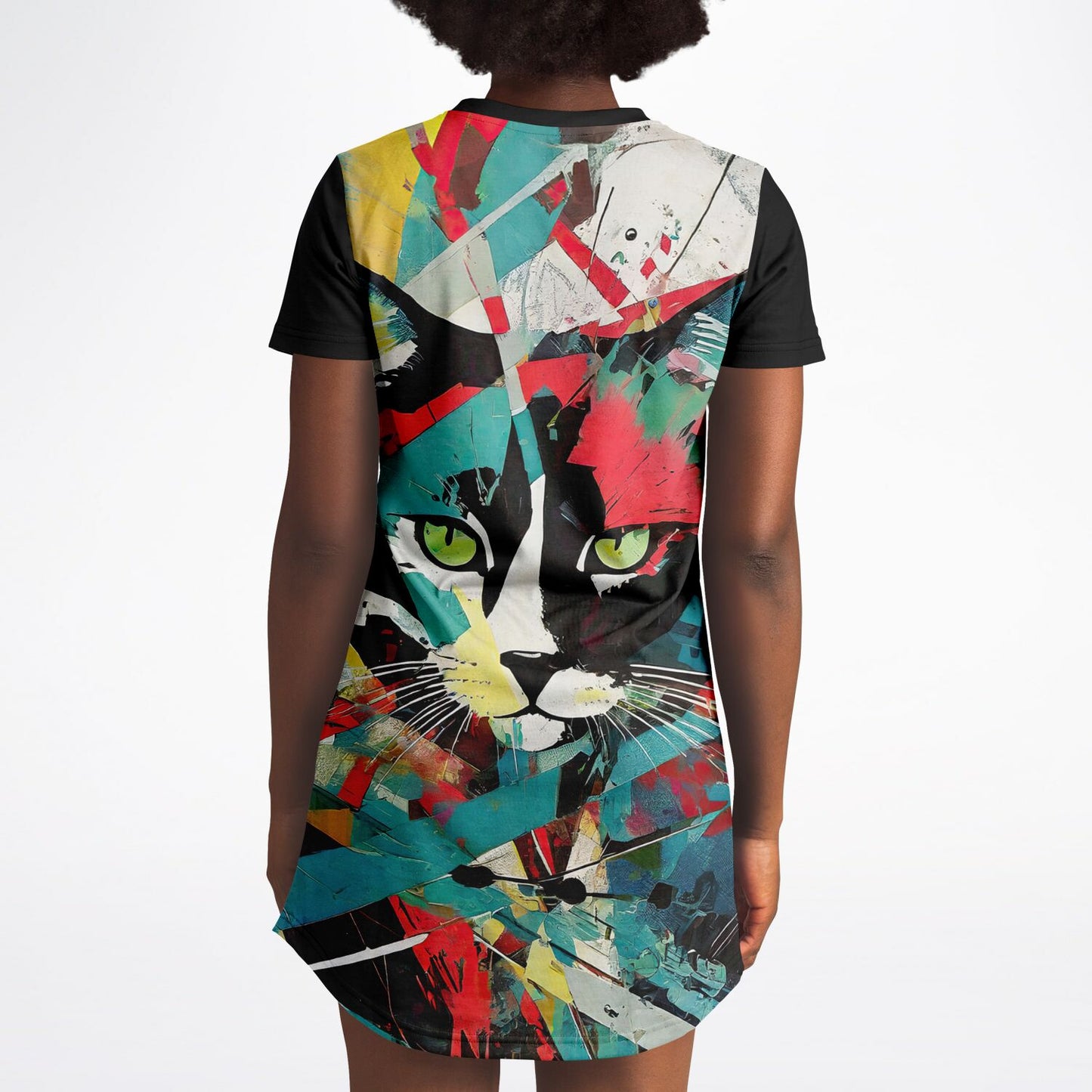 Urban Whiskers T-Shirt Dress - Bold Colors, Bold Style