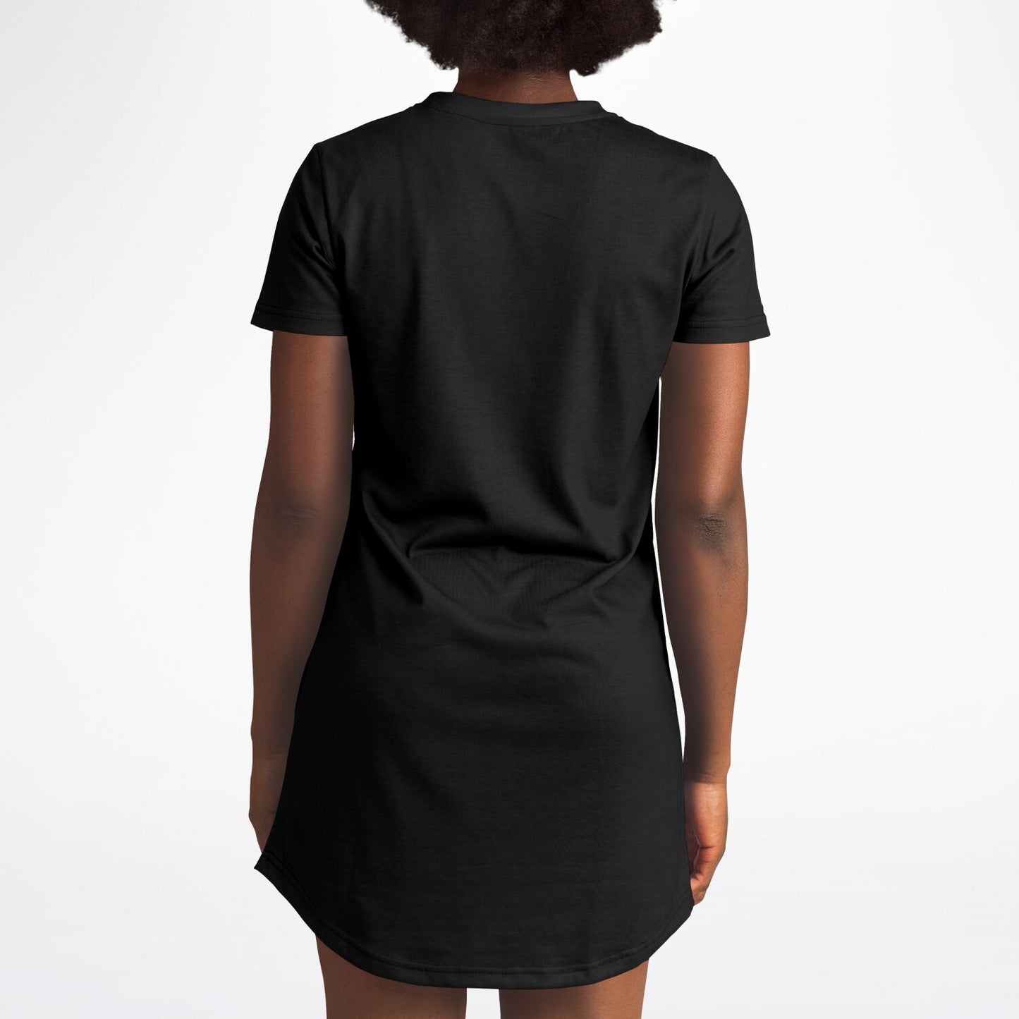 Chic Black Line-Art Cat T-Shirt Dress - Stylish, Comfy, and Timeless