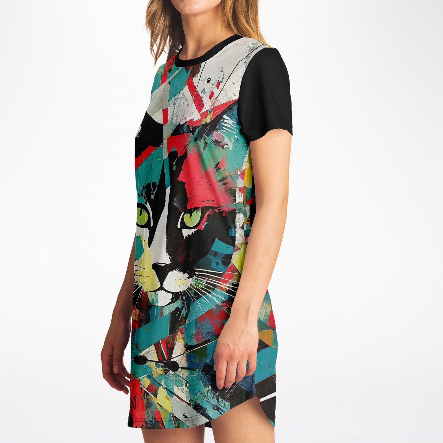 Urban Whiskers T-Shirt Dress - Bold Colors, Bold Style