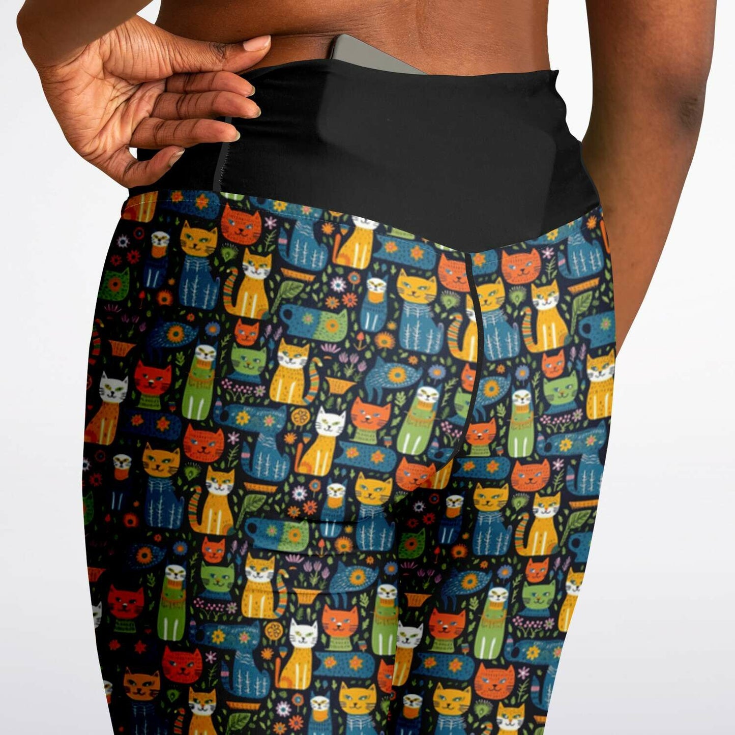 Colorful Cat Pattern Yoga Pants - Whimsical, Stylish, and Ultra-Comfortable Leggings for Cat Lovers