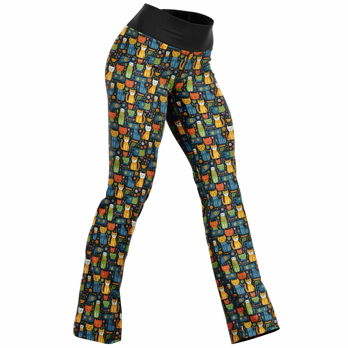 Colorful Cat Pattern Yoga Pants - Whimsical, Stylish, and Ultra-Comfortable Leggings for Cat Lovers