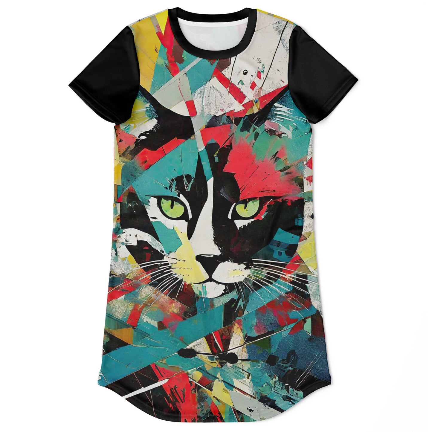 Urban Whiskers T-Shirt Dress - Bold Colors, Bold Style